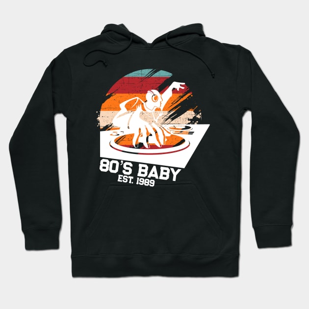 80's Baby Retro Music DJ Gift Hoodie by TheAparrelPub